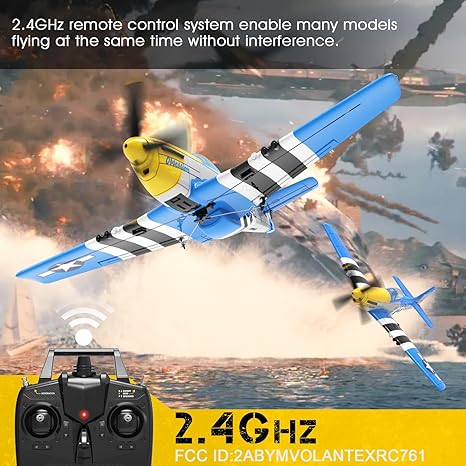 Volantex RC Planes for Adults,P-51 RTF RC Airplane,One-Key Aerobatic