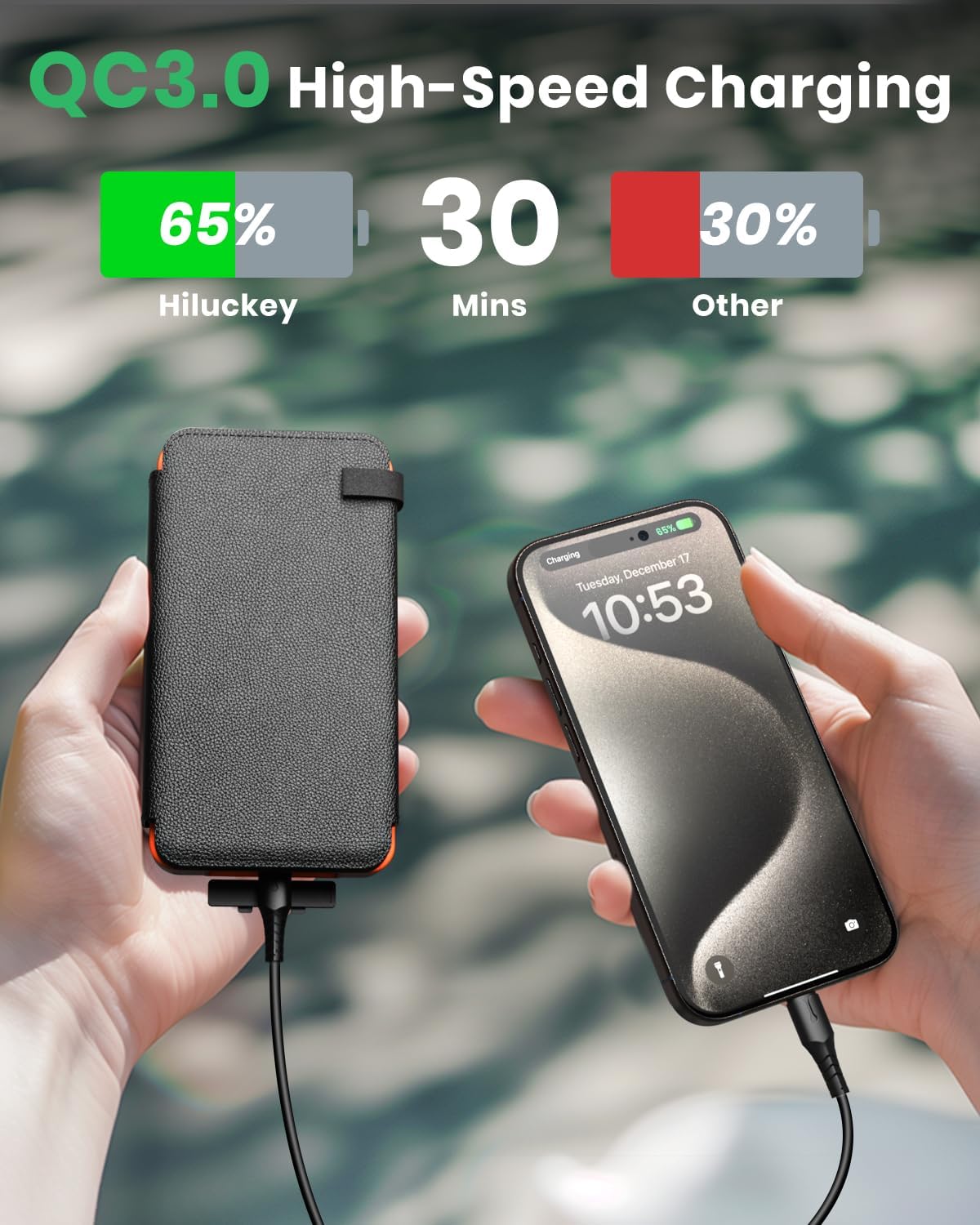 Solar Charger 25000mAh, Outdoor USB C Portable Power Bank with 4 Solar
