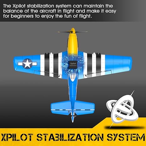 Volantex RC Planes for Adults,P-51 RTF RC Airplane,One-Key Aerobatic