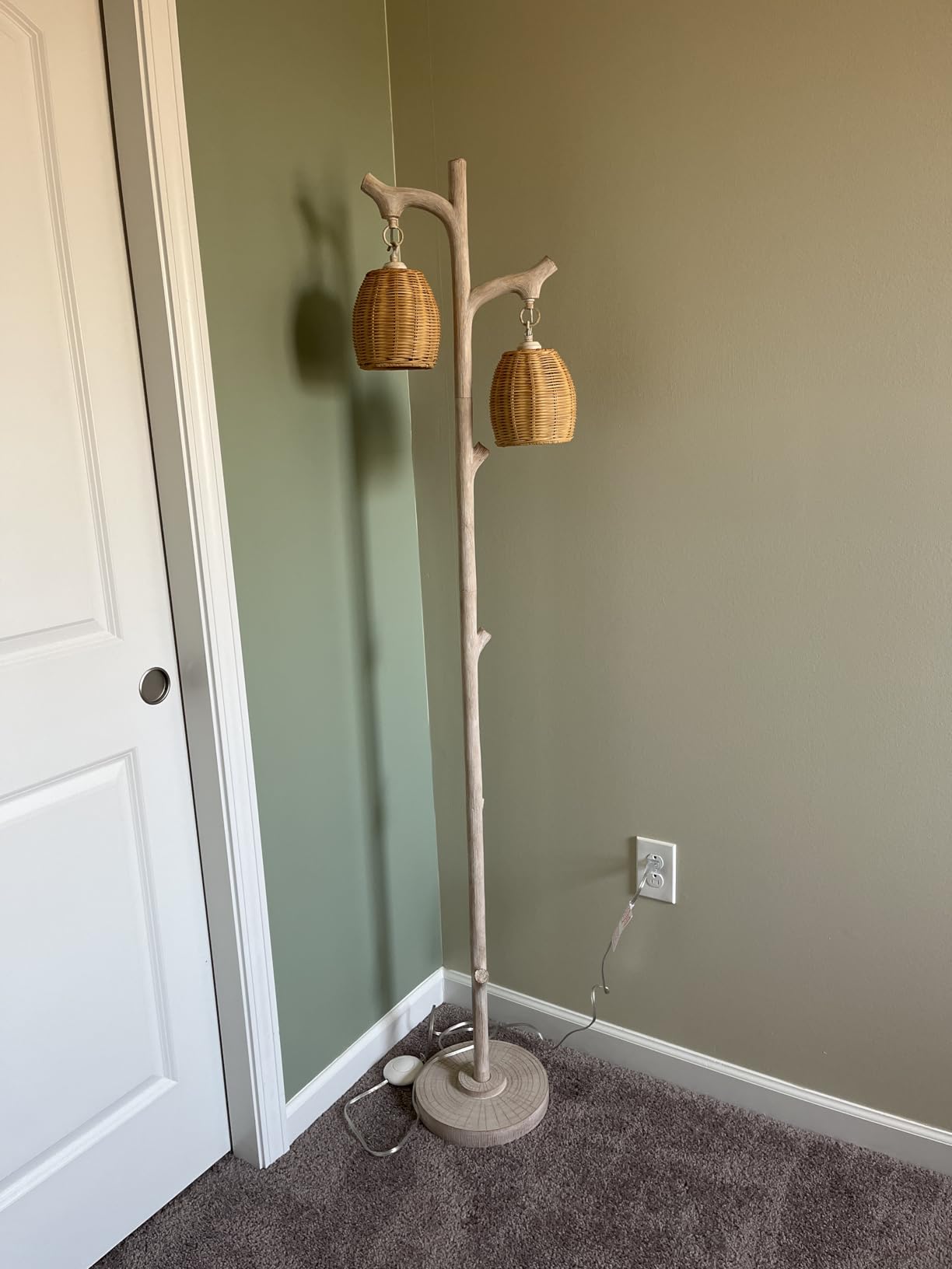 Vintage Style 68" High Farmhouse Rustic Country Cottage Floor Lamp Tree Trunk Faux Wood - BigGreenBear.com Lighting 105.00 USD Big Green Bear