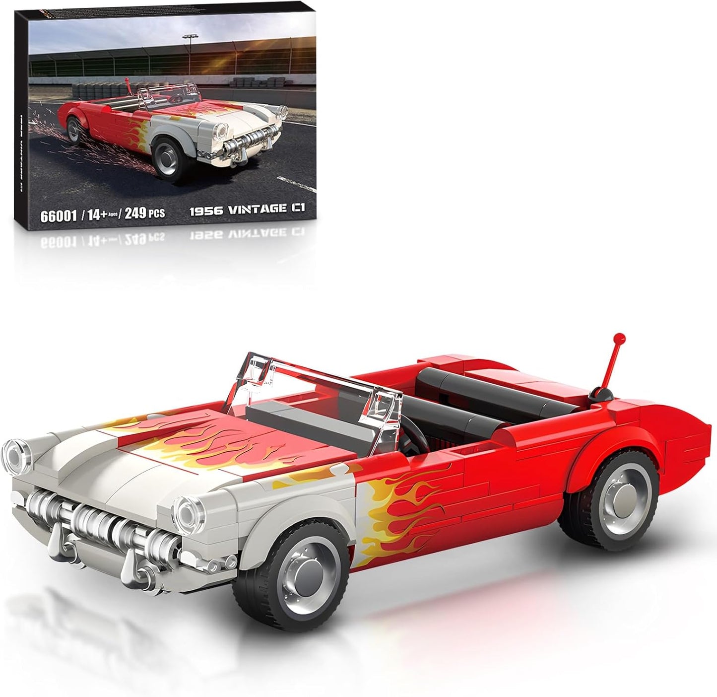 Vintage C1 Sports Car Model Kit, MOC Collectible Supercar (249 Pieces) - BigGreenBear.com Building Toys 24.35 USD Big Green Bear