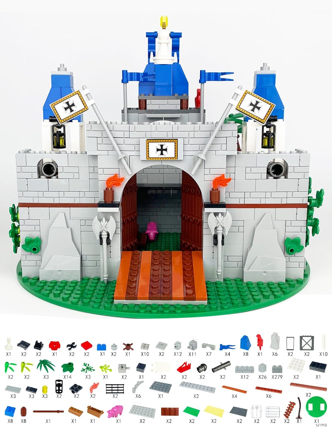 Medieval Knight Castle Building Blocks Set – Comes with 12 Knights Figures - BigGreenBear.com Toys 39.99 USD Big Green Bear