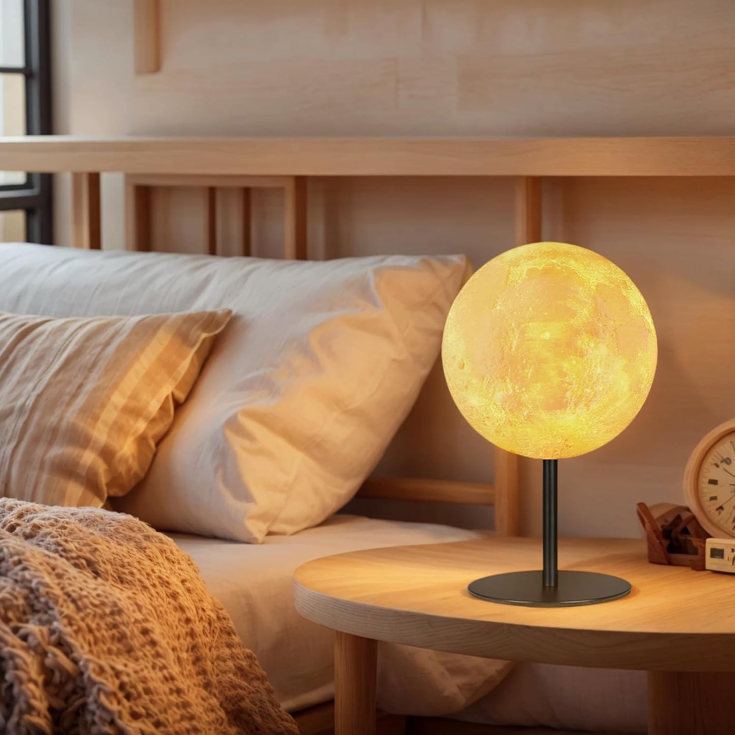 Moon Lamp Small Table Lamp Dimmable 30 Modes, Nightstand Desk Lamp