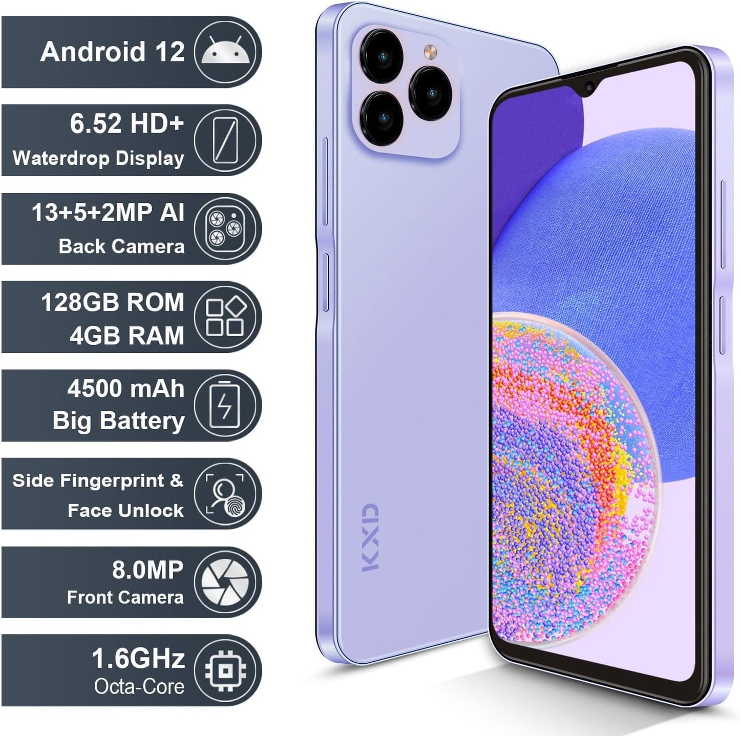 KXD A07 Unlock Android 12 Unlocked Android Phones,4500mAh 10W Fast Smartphones - BigGreenBear.com cell phone 85.99 USD Big Green Bear