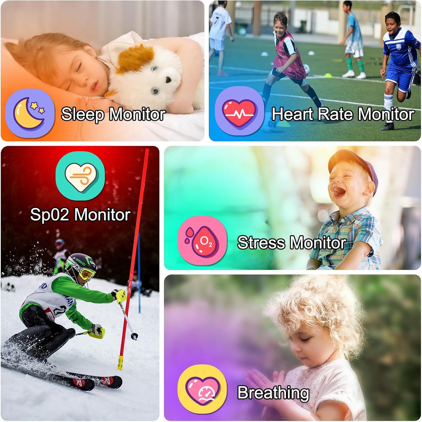 Smart Watch for Kids, 1.85" Fitness Tracker with Heart Rate, Sleep Monitor, IP68 Waterproof - BigGreenBear.com SMART WATCH 32.99