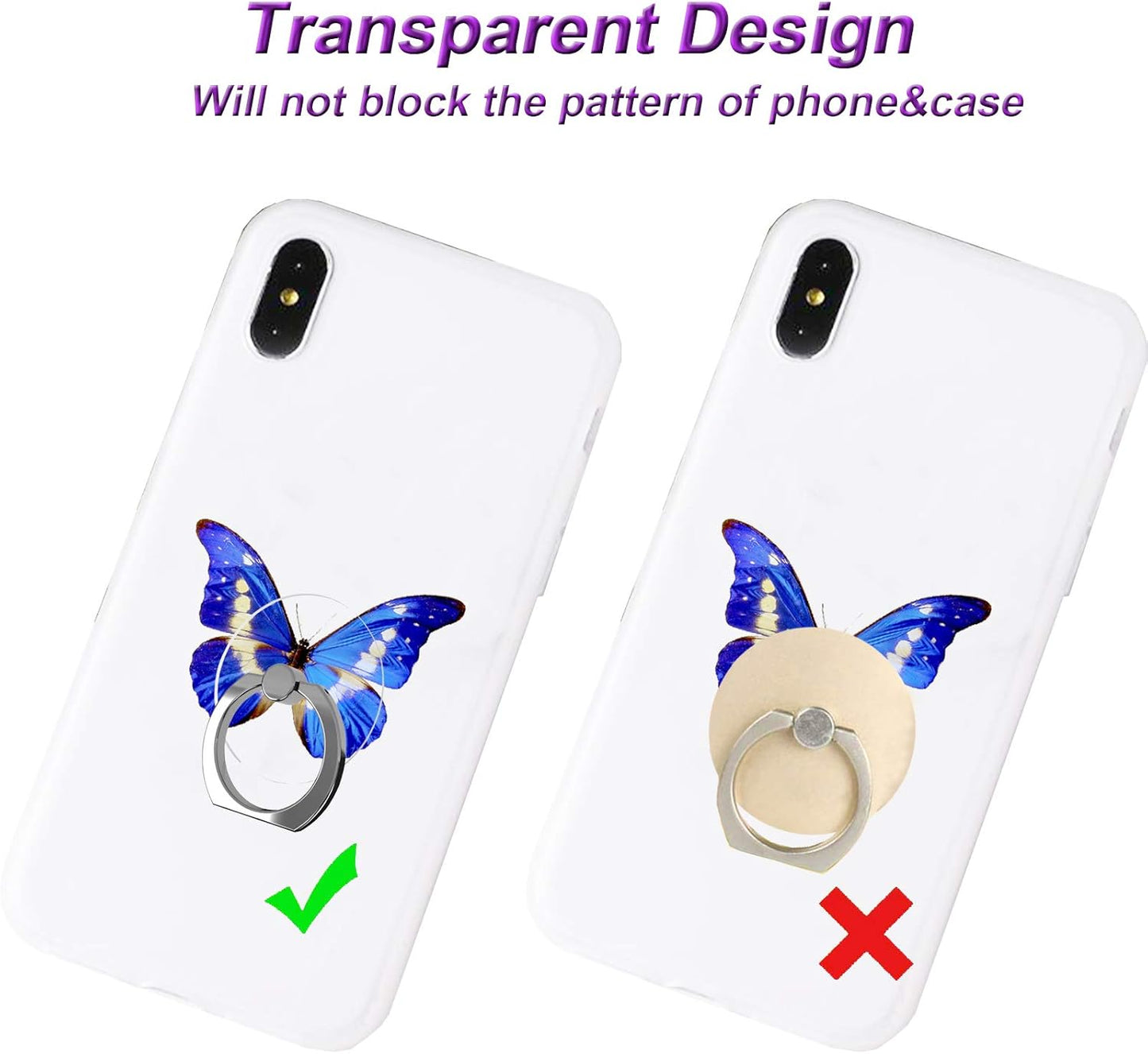 Transparent Clear Phone Ring Grips Holder Kickstand, Finger Ring Stand