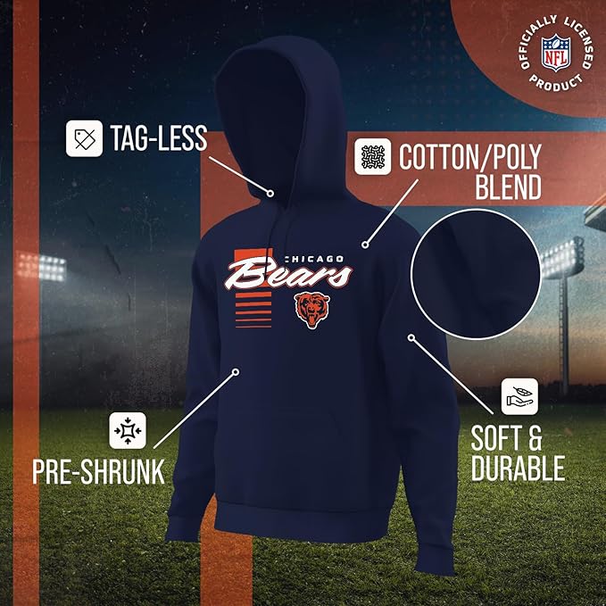 Chicago Bears Ultra Soft Fleece Hooded Sweatshirt, Officially Licensed Football -  BigGreenBear.com clothing 0.00 USD Big Green Bear