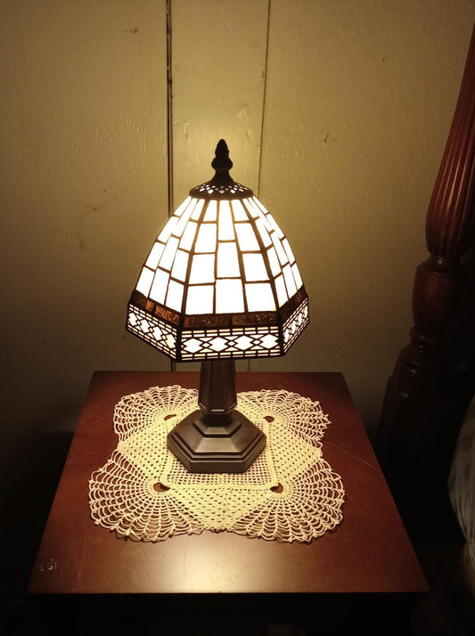 Vintage Tiffany-Style 12" LED Table Lamp Handcrafted Stained Glass -  BigGreenBear.com Lighting 89.99 USD Big Green Bear