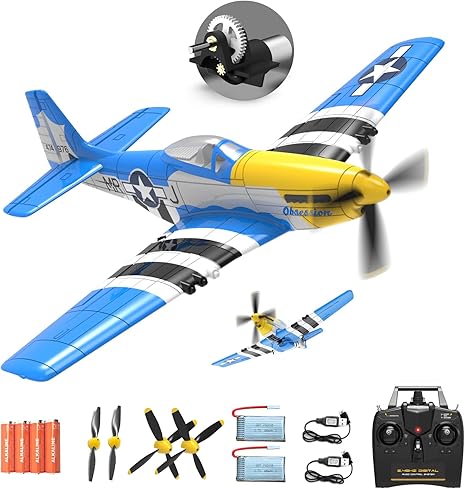Volantex RC Planes for Adults,P-51 RTF RC Airplane,One-Key Aerobatic