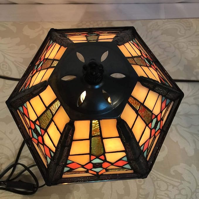 Vintage Handmade Stained Glass Tiffany Table Lamp 16" High - BigGreenBear.com Lighting 149.99 USD Big Green Bear