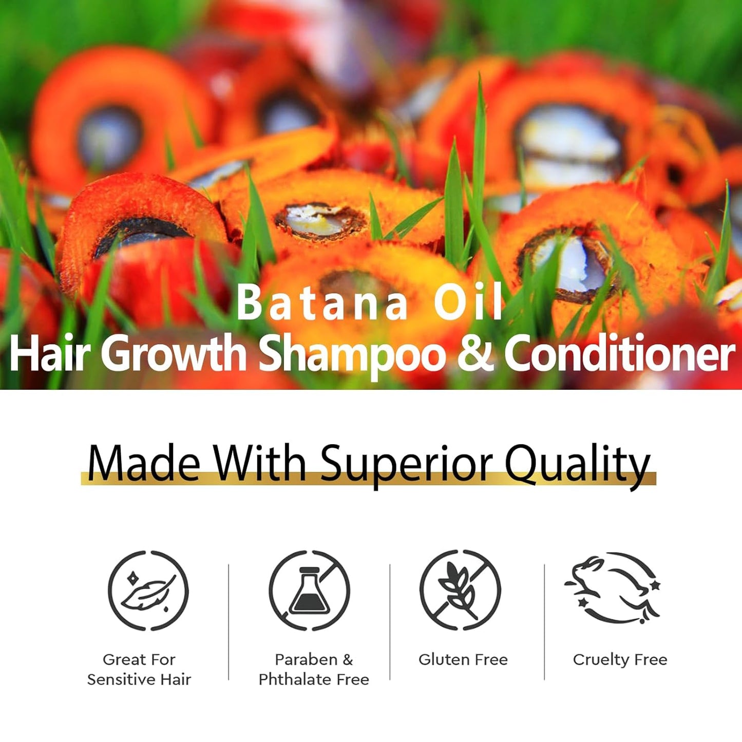 Batana Oil Shampoo and Conditioner for Hair Growth, Anti-Thinning & Deep Moisturizing - Big Green Bear 18.99 USD Big Green Bear