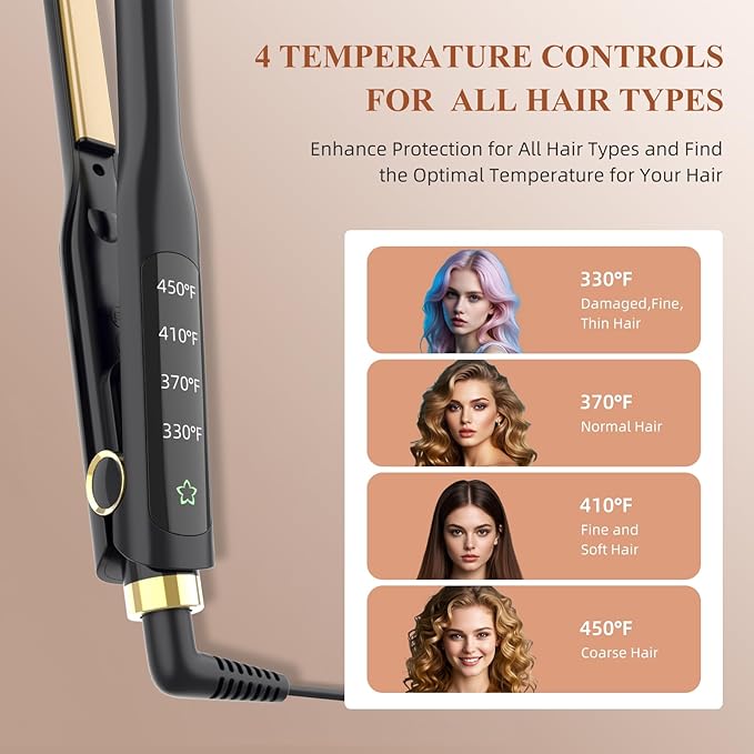 Flat Iron, 1/2 Inch Hair Straightener and Curler 2 in 1, Ceramic Ionic Floating Plates -  BigGreenBear.com Beauty Products 14.99 USD Big Green Bear