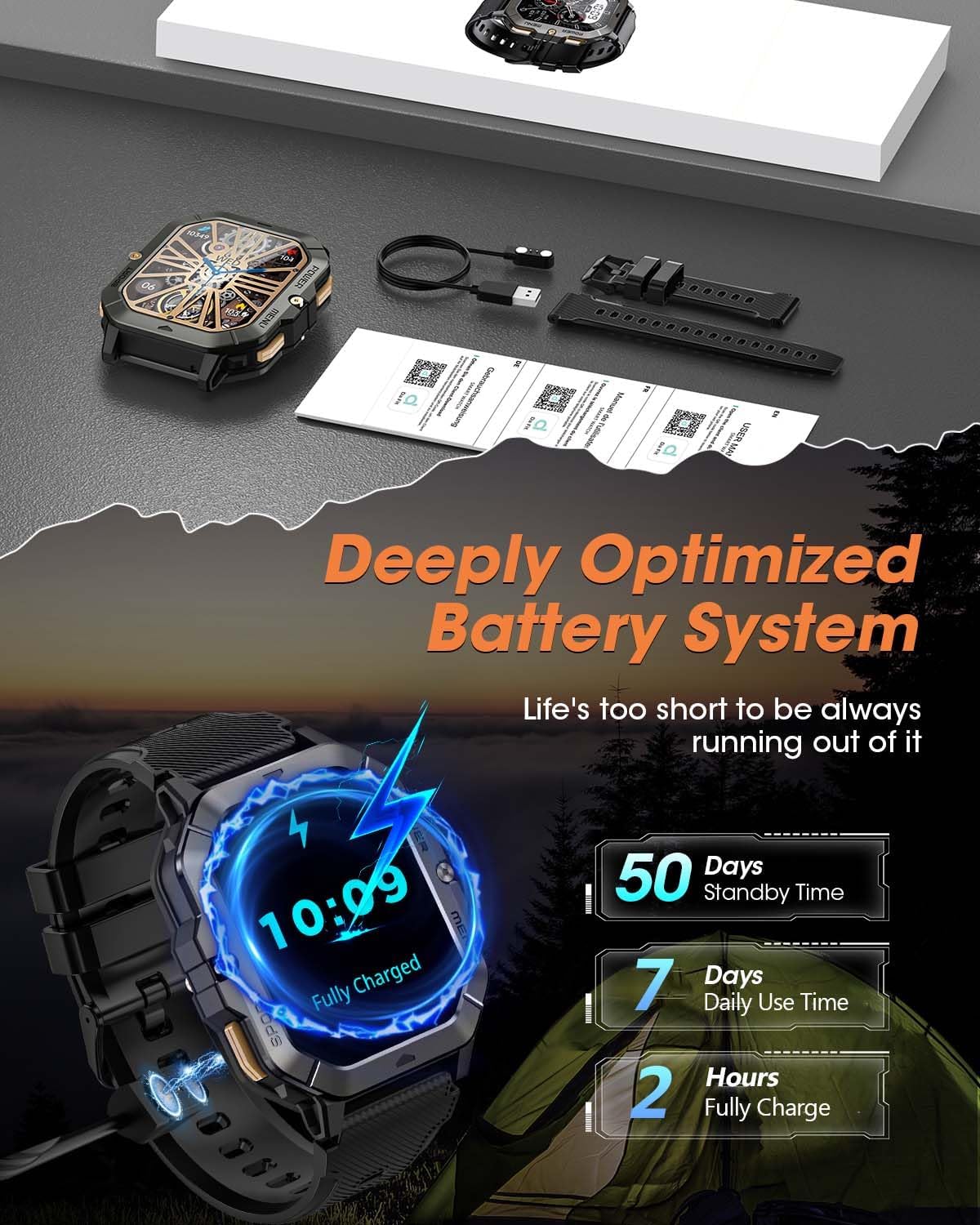 Military Smart Watches for Men (Answer/Make Call) for Android and iPhone - BigGreenBear.com SMART WATCH 44.02 USD Big Green Bear