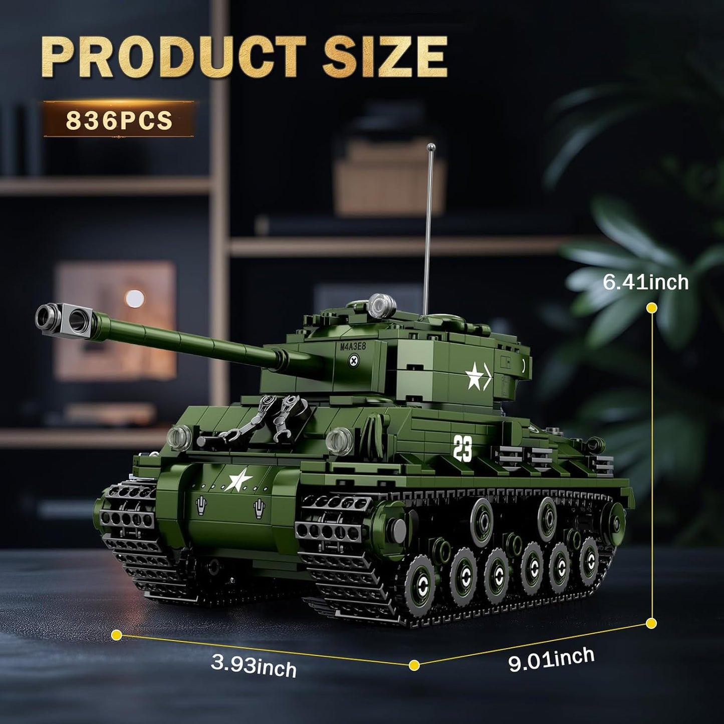 836 PCS Sherman Tank Building Set,WW2 Military American Armed Tanks Building Block Set - BigGreenBear.com Building Toys 48.22 USD Big Green Bear