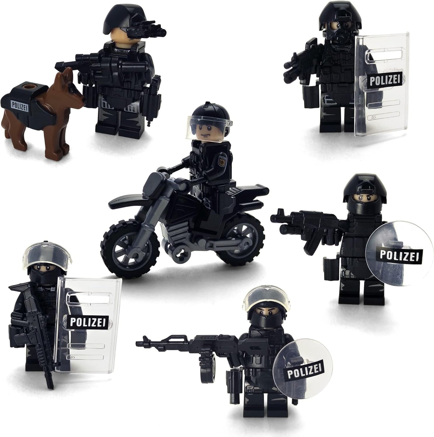 SWAT Military Police Building Block Kit Set of 6 PCS) with Dog, Modern Weapons, Accessories - BigGreenBear.com Building Toys 29.95 USD Big Green Bear