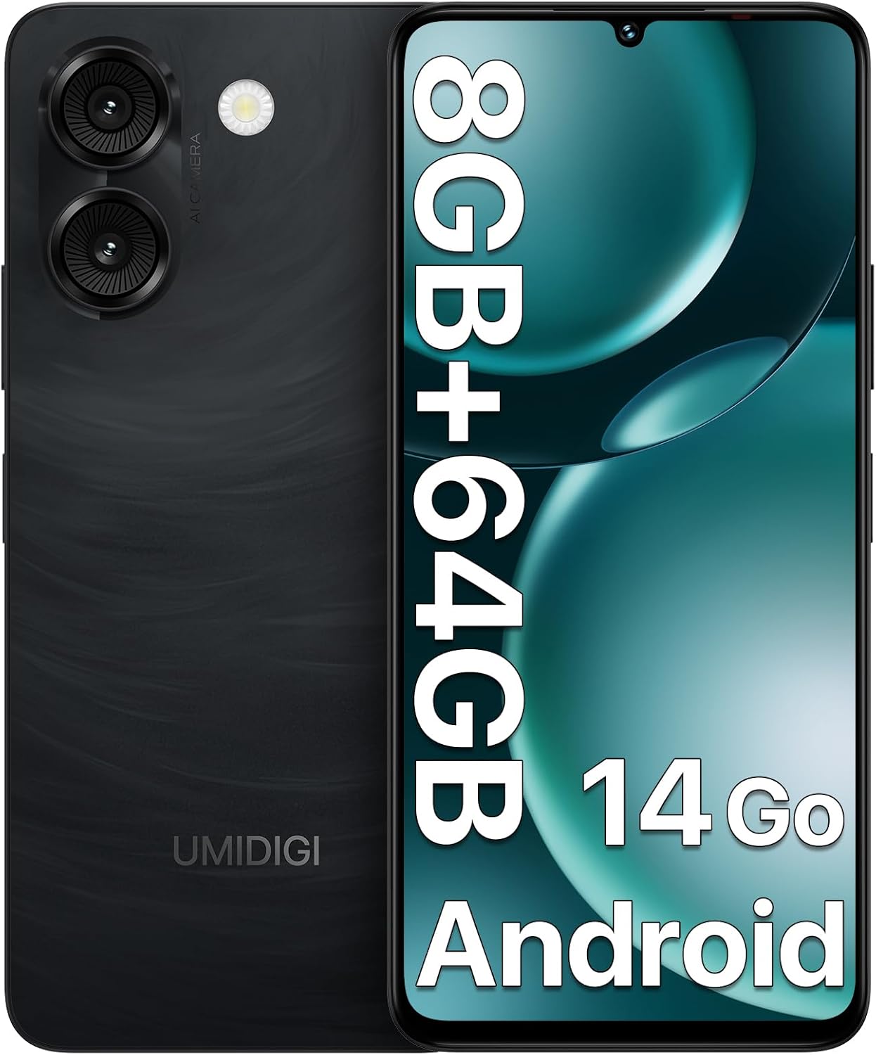 UMIDIGI G9A Unlocked Phone, Android 14 Go Cell Phone, 4G Dual SIM Card, 8GB+64GB/1TB