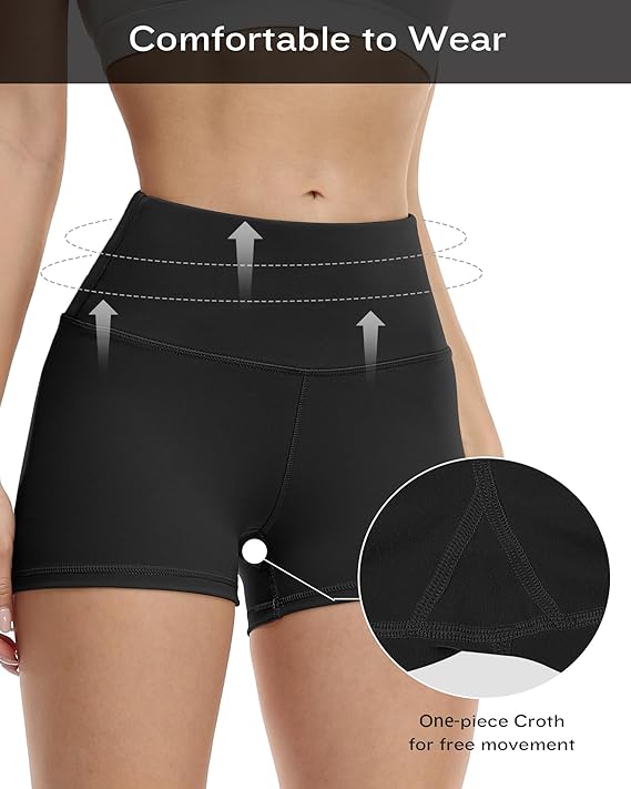 High Waisted Spandex Biker Shorts, Workout Booty Soft Yoga Shorts - BigGreenBear.com clothing 29.33 USD Big Green Bear