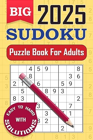 Sudoku Book for Adults - Large Print: Sudoku Puzzle Book with Solutions: Paperback - BigGreenBear.com Book 5.85 USD Big Green Bear