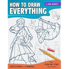 How To Draw Everything: Simple Sketching And Inking Step By Step Lessons - BigGreenBear.com Book 14.99 USD Big Green Bear