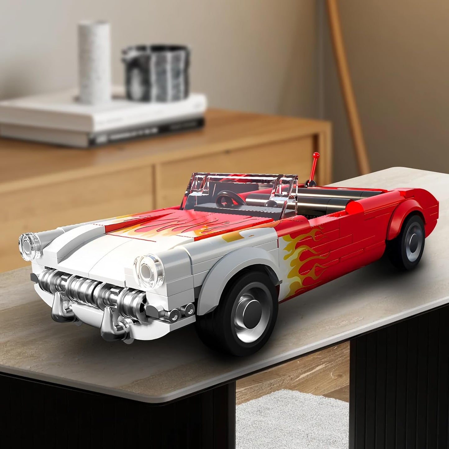 Vintage C1 Sports Car Model Kit, MOC Collectible Supercar (249 Pieces) - BigGreenBear.com Building Toys 24.35 USD Big Green Bear