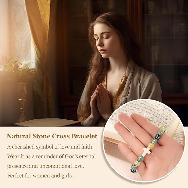 Women Cross Bracelet, Inspirational Religious Jewelry - BigGreenBear.com jewelry 12.78 USD Big Green Bear