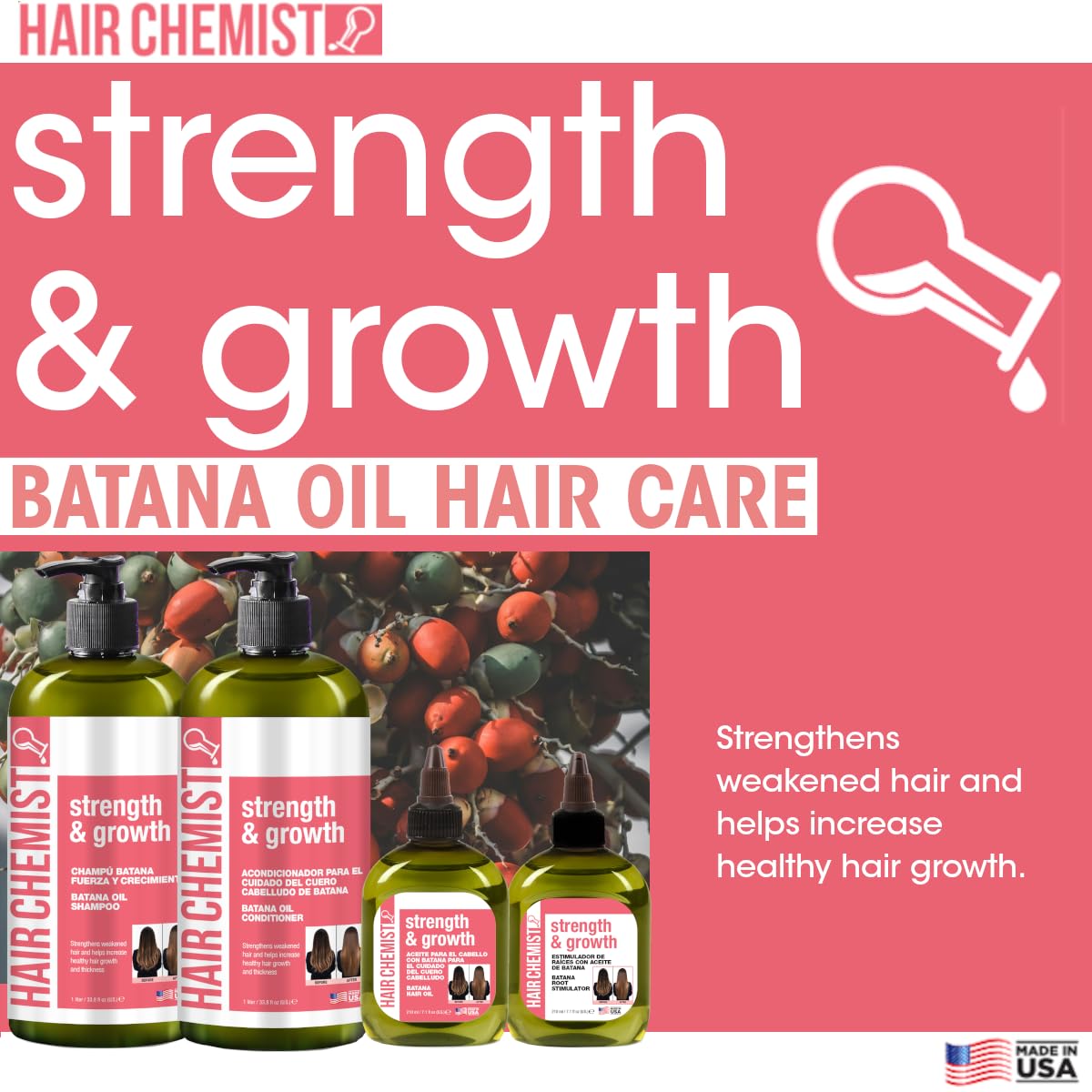 Hair Chemist Strength & Growth Batana Root Stimulator 7.1 oz. -  BigGreenBear.com Beauty Products 14.99 USD Big Green Bear