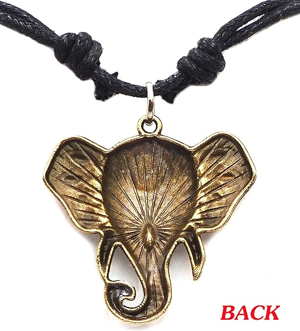 NEW! Men Antique Bronze Elephant Adjustable Cord Necklace