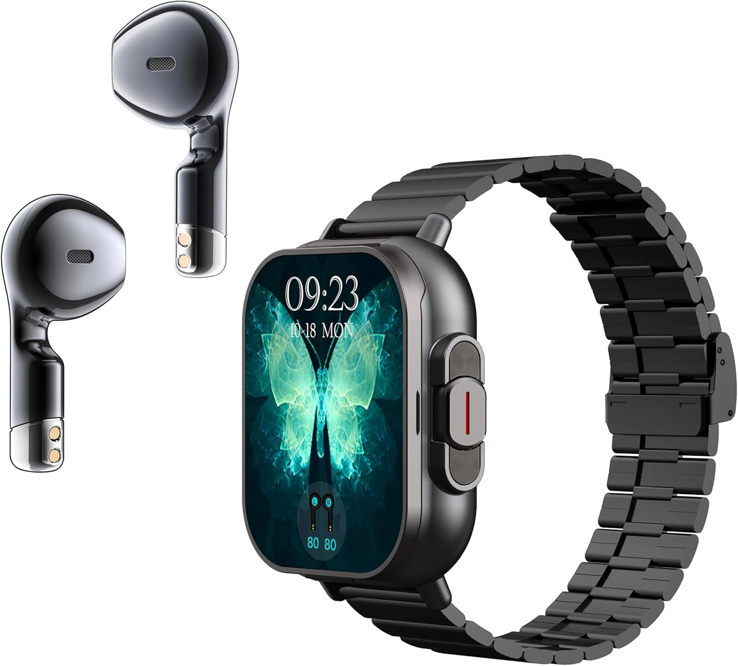Smartwatch with Headphones, Wireless 2-in-1 Mobile Bracelet Compatible with Android and iOS D8 (Black Plating) - BigGreenBear.com SMART WATCH 39.99