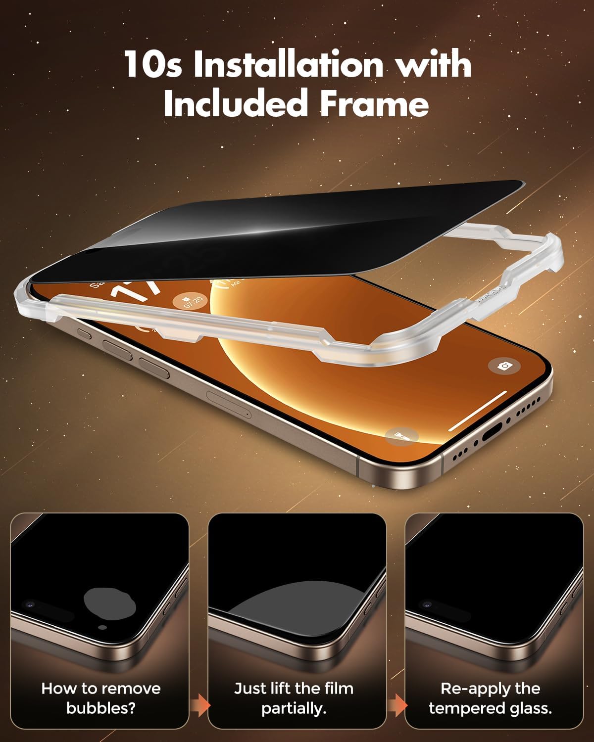 UNBREAKcable Privacy Screen Protector for iPhone 16 Pro, Full Coverage(2 Pack) - BigGreenBear.com cell phone 23.99 USD Big Green Bear