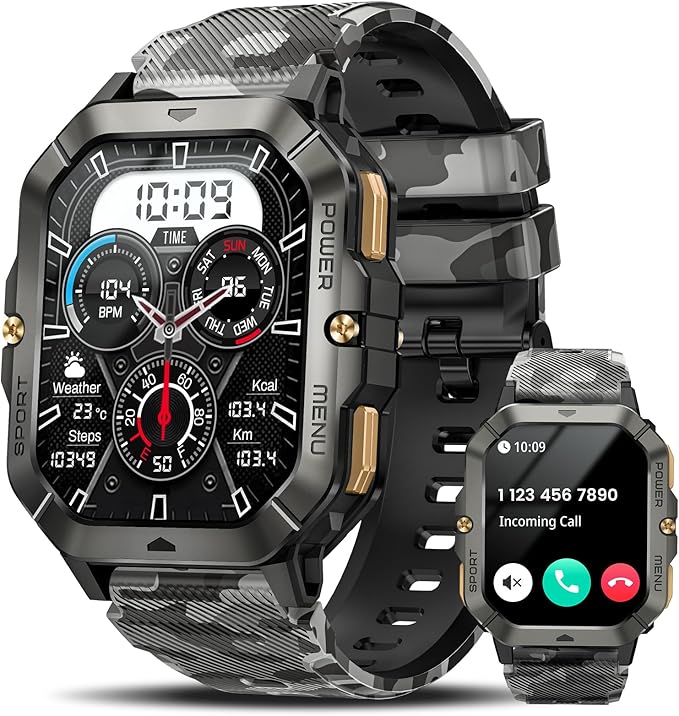 Military Smart Watches for Men (Answer/Make Call) for Android and iPhone - BigGreenBear.com SMART WATCH 44.02 USD Big Green Bear