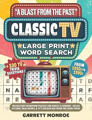 "A Blast From The Past" Classic TV Large Print Word Search: Paperback - BigGreenBear.com Book 18.29 USD Big Green Bear