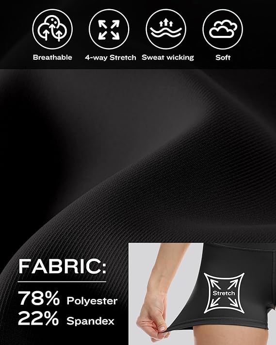 High Waisted Spandex Biker Shorts, Workout Booty Soft Yoga Shorts - BigGreenBear.com clothing 29.33 USD Big Green Bear