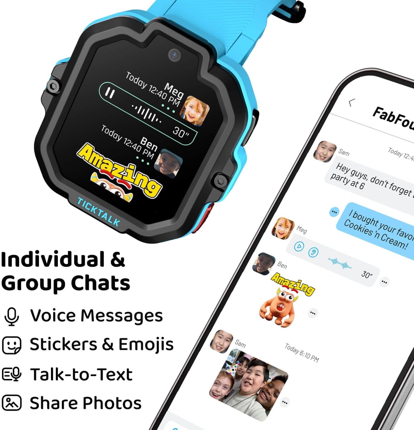 TickTalk5 - Kids Smart Watch with GPS Tracker, Video Calling, SOS, & Parental Controls - BigGreenBear.com SMART WATCH 149.00