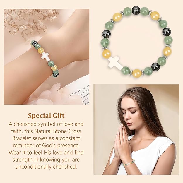 Women Cross Bracelet, Inspirational Religious Jewelry - BigGreenBear.com jewelry 12.78 USD Big Green Bear