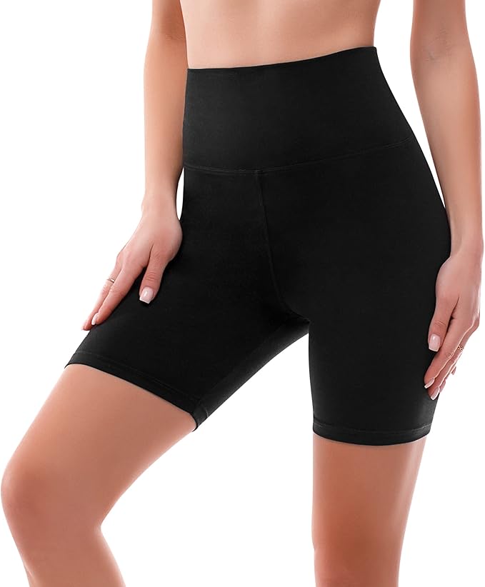 High Waisted Women Biker Shorts - 6” Buttery Soft Elastic Tummy Control Shorts - BigGreenBear.com clothing 9.99 USD Big Green Bear