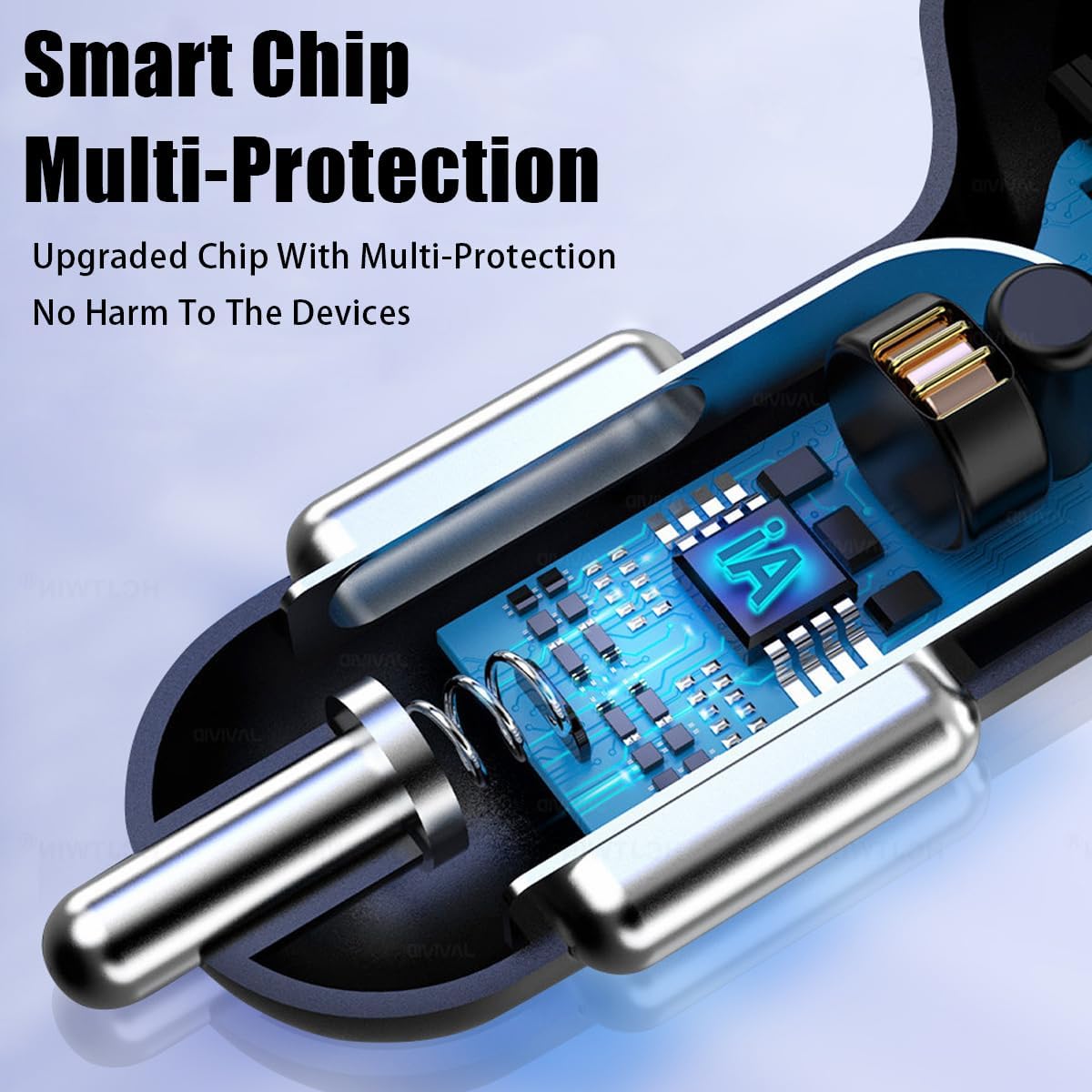 5 Port USB Car Charger, 250W Super Fast Charging Cigarette Lighter Adapter with LED Voltage Monitor - BigGreenBear.com cell phone 6.95 USD Big Green Bear