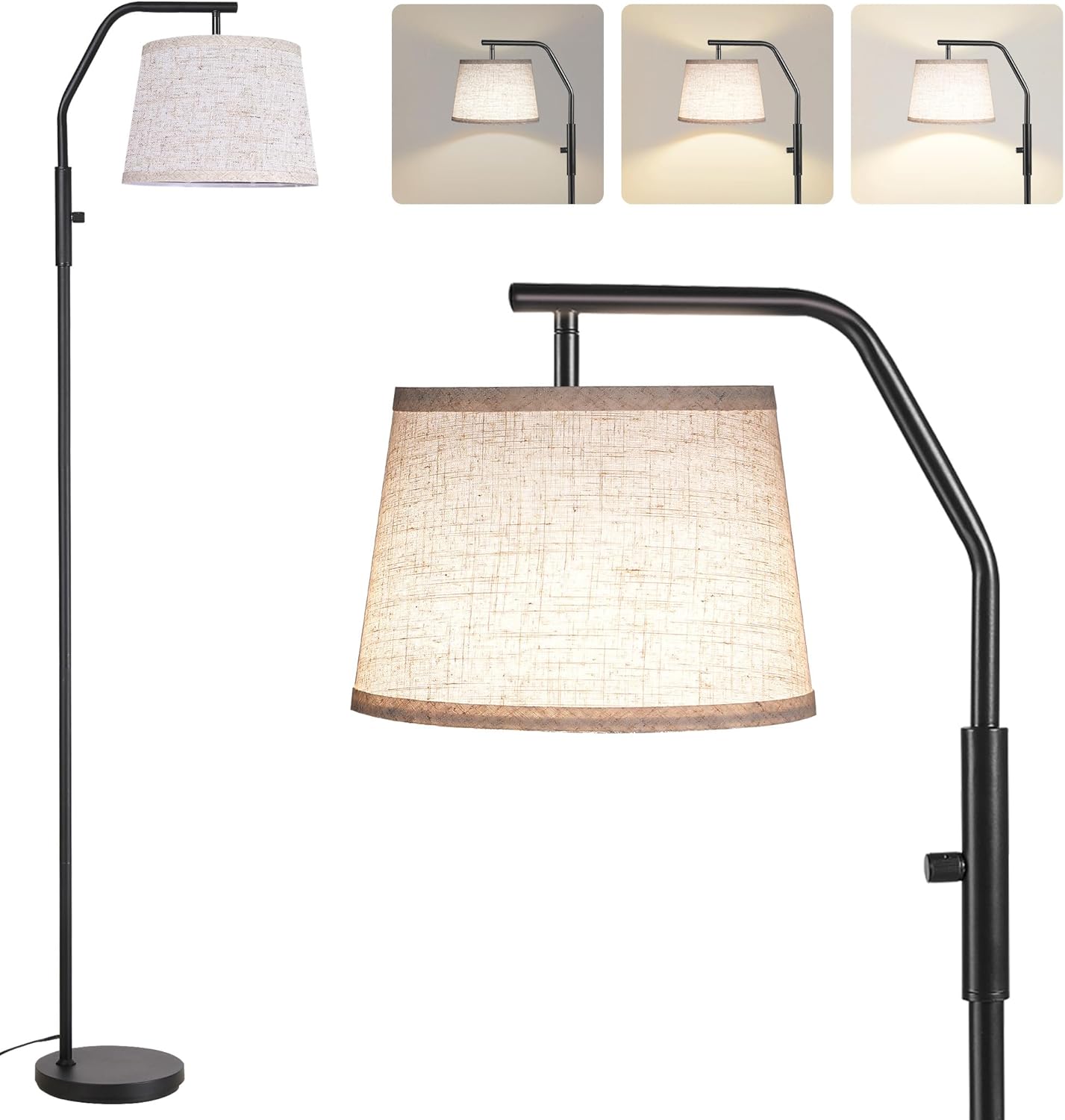 Floor Lamps with Adjustable Head, Modern Standing Lamp, 0-100% Dimmable -  BigGreenBear.com Lighting 59.22 USD Big Green Bear