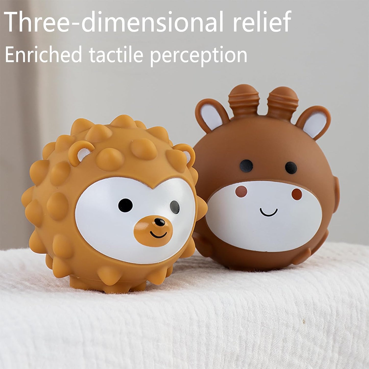 Cute Animal Shapes Sensory Ball for Babies 6-18 Months 6 Pack