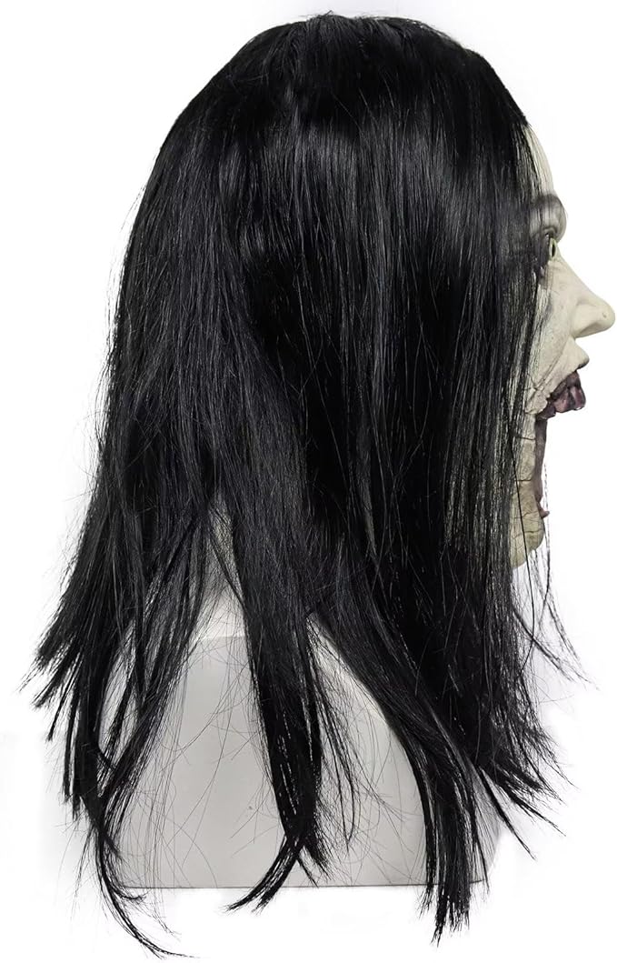 NEW! Horror Crying Woman Mask w/Wigs Scary Evil Creepy Full Head Latxe Mask - BigGreenBear.com HALLOWEEN 29.99 USD Big Green Bear