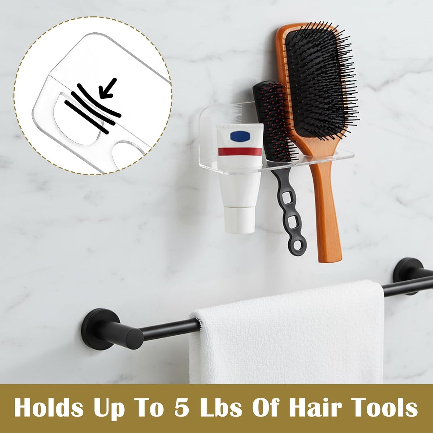 Bathroom Hair Brush Holder Wall Mounted - BigGreenBear.com Beauty Products 8.99 USD Big Green Bear