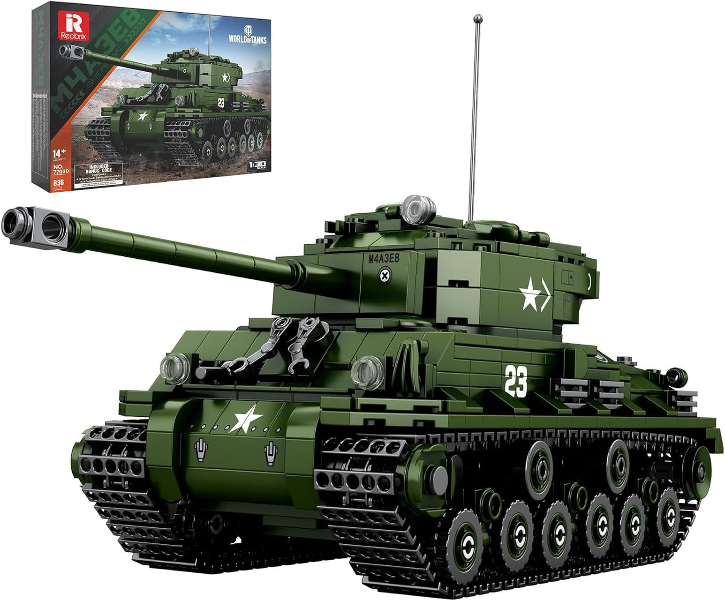 836 PCS Sherman Tank Building Set,WW2 Military American Armed Tanks Building Block Set - BigGreenBear.com Building Toys 48.22 USD Big Green Bear