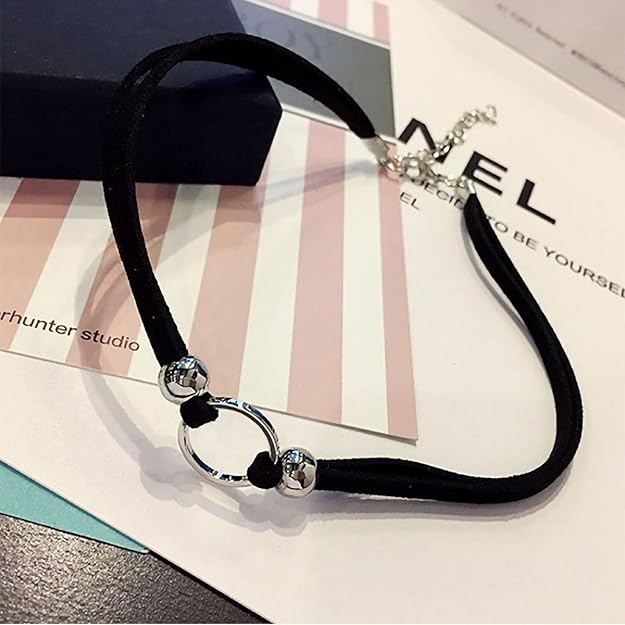 Women, Adjustable Layered Velvet Leather Lace Collar Necklace