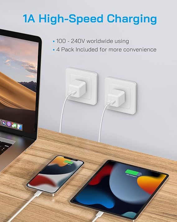 i Phone Lightning Charger, USB with Charging Cord 6 ft (4 Pack) - BigGreenBear.com cell phone 27.44 USD Big Green Bear