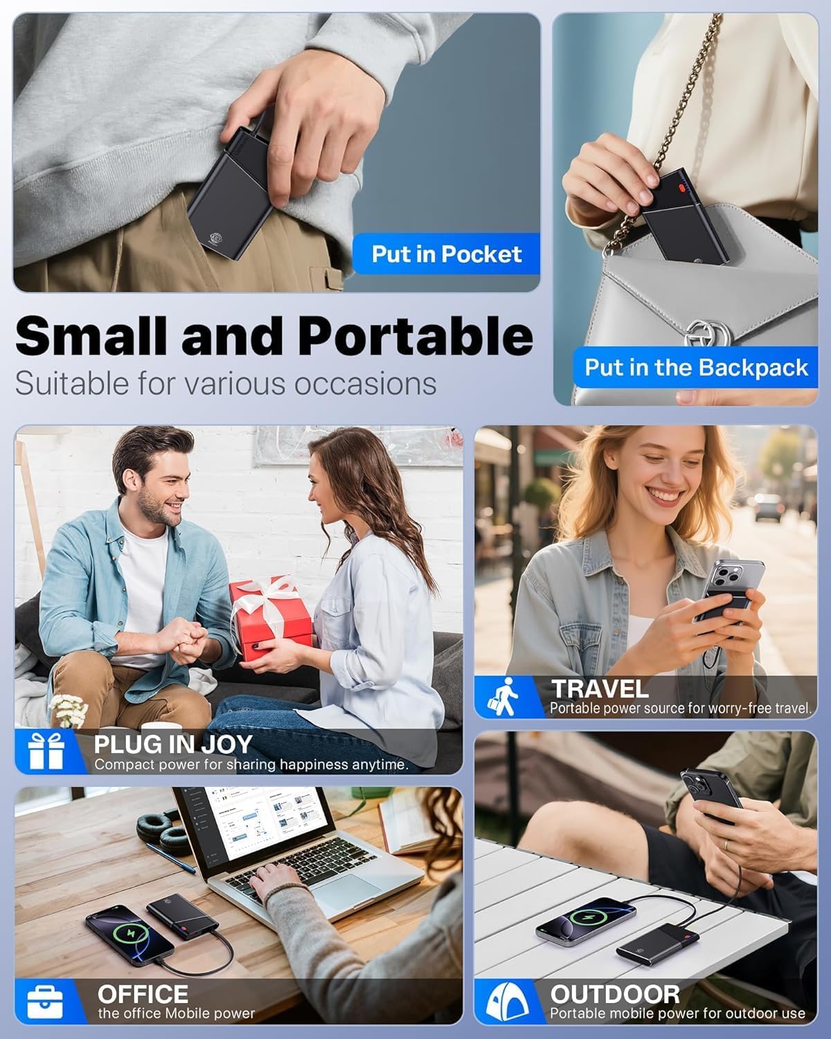 Portable Charger Power Bank, 10000mAh 22.5W PD - BigGreenBear.com cell phone 24.50 USD Big Green Bear