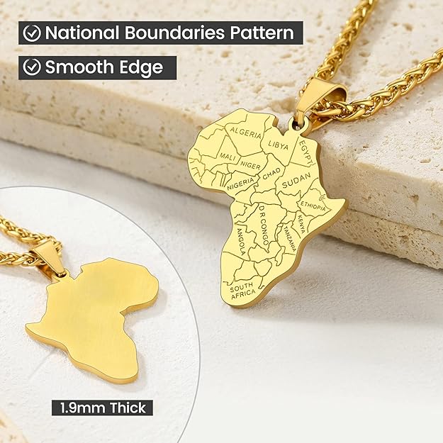 JEWELRY Necklace for Men Stainless Steel African Tribal Unisex 22'+2'Adjustable Chain - BigGreenBear.com jewelry 24.56 USD Big Green Bear