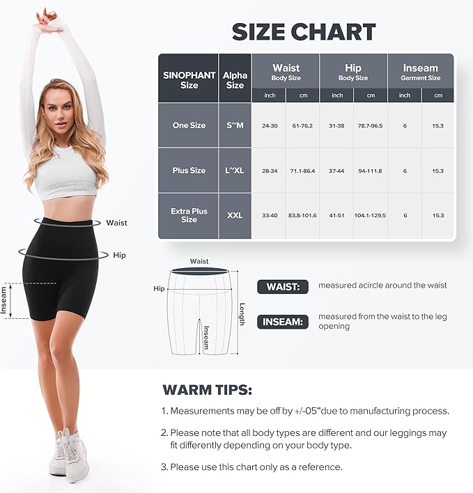 High Waisted Women Biker Shorts - 6” Buttery Soft Elastic Tummy Control Shorts - BigGreenBear.com clothing 9.99 USD Big Green Bear