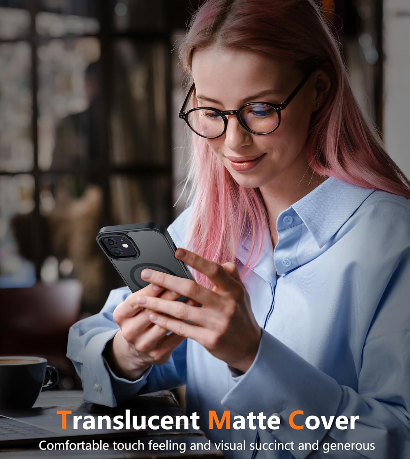for iPhone 12 Pro Magnetic Matte Textured Military Grade Drop Protection Translucent Cell Cover