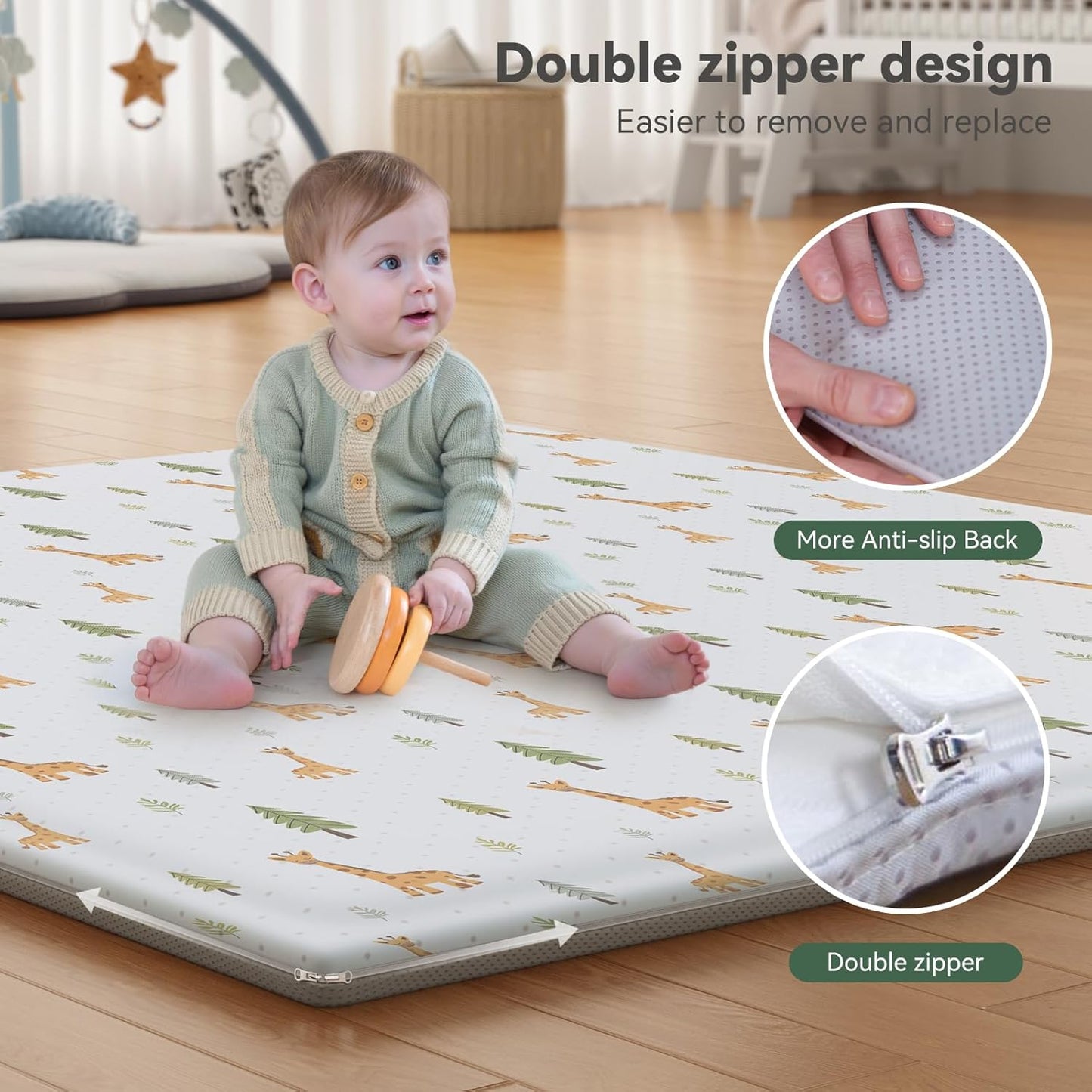 NEW! Adorable Playpen Mat, Thicken Soft Baby Crawling Mat for Toddlers Infants
