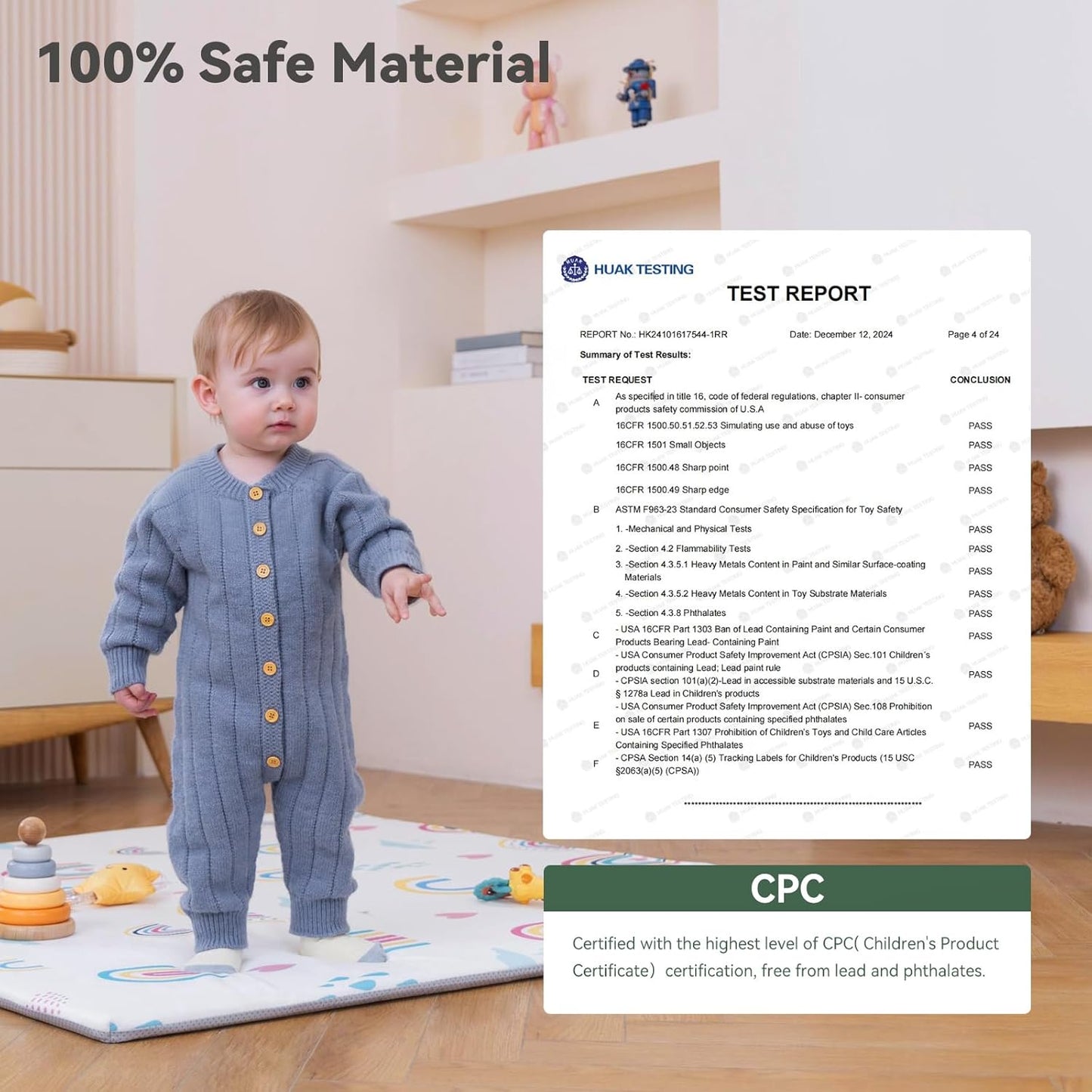 NEW! Adorable Playpen Mat, Thicken Soft Baby Crawling Mat for Toddlers Infants