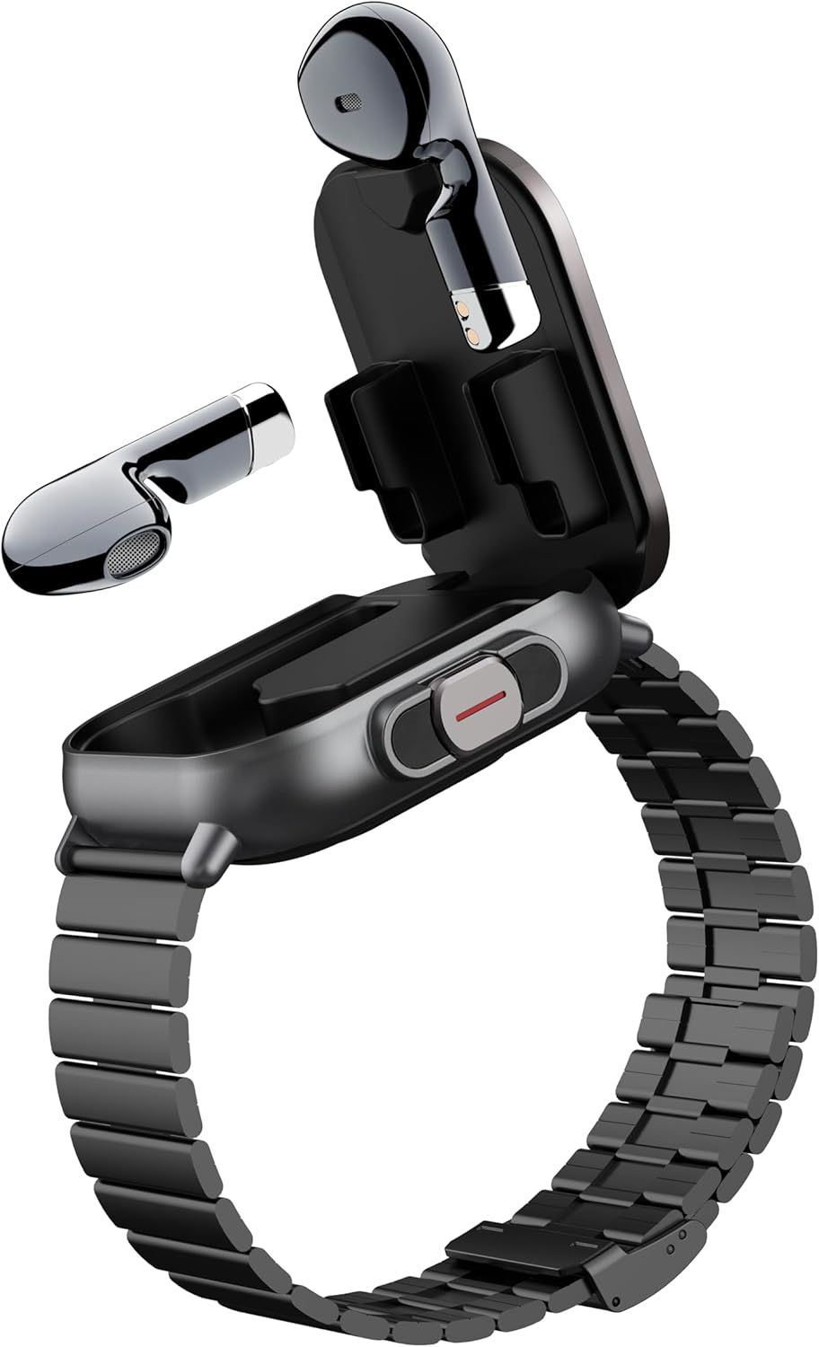 Smartwatch with Headphones, Wireless 2-in-1 Mobile Bracelet Compatible with Android and iOS D8 (Black Plating) - BigGreenBear.com SMART WATCH 39.99